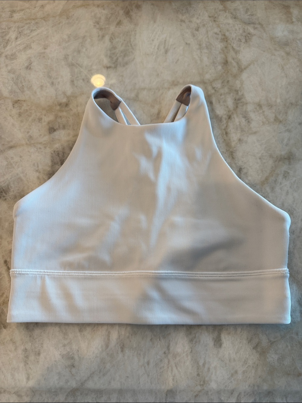 lululemon athletica White High-Neck Ribbed sports bra